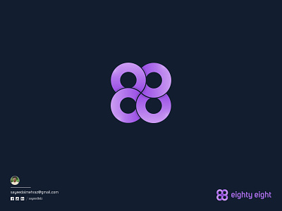 88 2021 88 logo blue design branding color designer double eight eightyeight gradiant logo graphic design icons 88 illusions illustration logo logo design logo process logo88 number trending