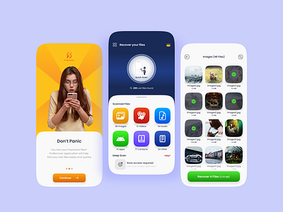 ProRecover App design file manager file upload files mobile app mobile ui recover recover app recovery ui uidesign uiux ux