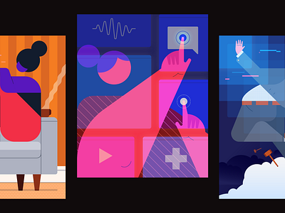 State of Customer Engagement 2021 Illustrations 2020 2020 trend 2020 trends character covid covid 19 covid 19 covid19 fintech geometric grid illustration minimal minimalism poster saas simple tech twilio work from home