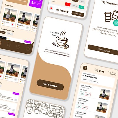 Coffee Ordering Mobile App Concept app design illustration mobile ui uiux ux