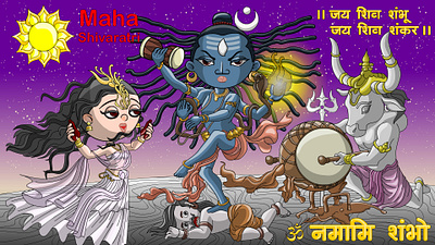 MahaShivRatri chinumeeu design festival poster hindi hindu god hinduism illustration india indian culture mahadev shiva