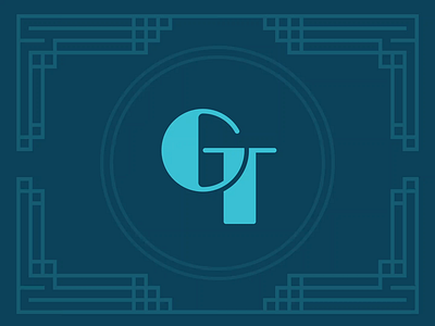 Art deco 'GT' emblem artdeco illustrator logo