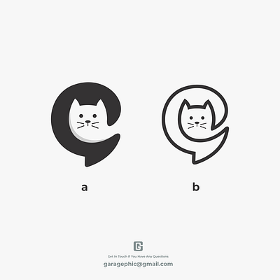 chat cat logo concept animal brand branding doublemeaning dualmeaning illustration logo logodesign logodesigns vector