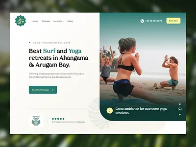 Camp Poe - Website Redesign camping clean fitness health landing page minimal modern srilanka surfing travel trip vacation yoga yoga pose