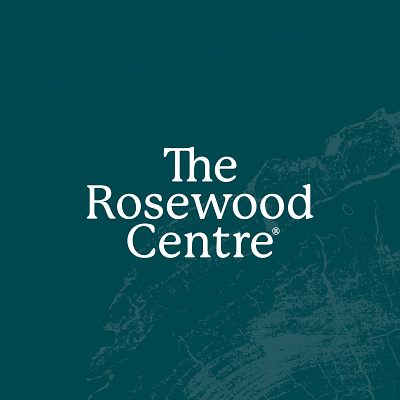 The Rosewood Centre Logo allied health brand identity branding brandmark dark green deep green forest green green health healthcare logo newcastle psychology serif texture wood