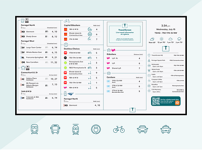 TransitScreen: Live transit display brand identity branding design digital design digital display flexible layouts graphics product design productdesign products screen layout transit information typography ui ux