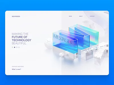 Blue web site milkinside 3d blue and white blueprint blues branding c4d future home illustration landing ui web web design webdesign website