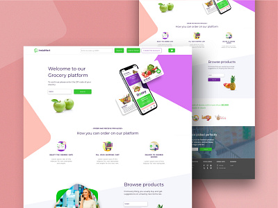 Groceries Like Instacart No-code Template build website fast cheap website builder easy web builder how to create a website makerpad nocode online website creation tools web templates website builder website builder software website concept