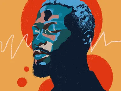 Music is a soul 2d character editorial flat illustration illustrator people portrait art portrait illustration vector