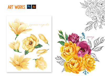 Lovely Flowers... design digital painting drawing flower freehand illustraion nature