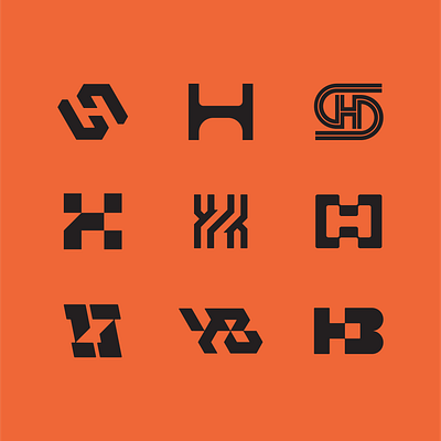 H Explorations branding concept coporate identity graphic design h icon industrial industrialdesign logo logo concept logo design monogram monogram design retro logos vector