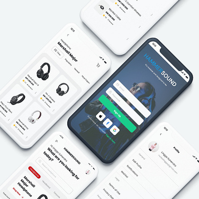 Hammersound E-Commerce App UI Design app branding design minimal ui uiux ux