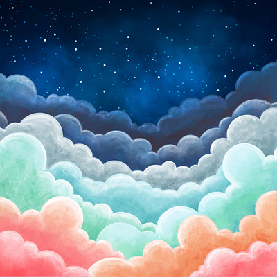 The dreamy night sky...! design digital painting drawing freehand illustraion layout nature