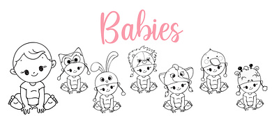 Baby illustration for kids colouring book.. adobe ilustrator design drawing illustraion