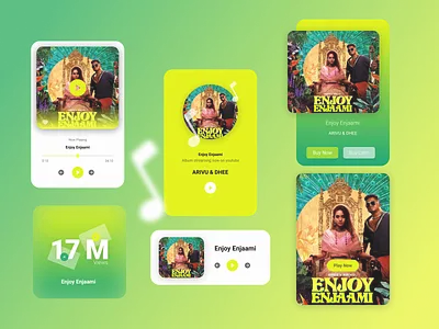 Music Component Figma Component Kit app branding concept design granddesignlab ui ux