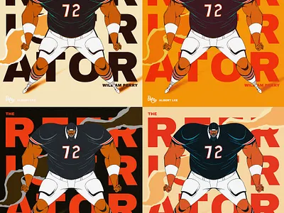 William Refrigerator Perry digital illustration football nfl refrigerator perry refrigerator perry sports