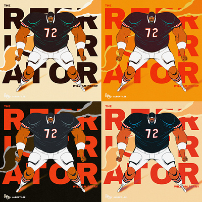 William Refrigerator Perry digital illustration football nfl refrigerator perry refrigerator perry sports