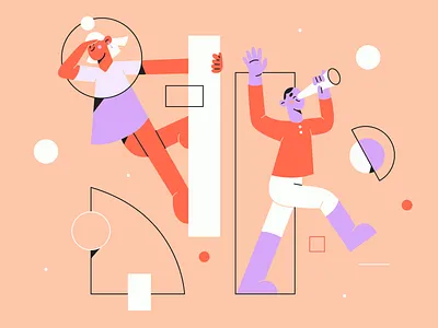 searching character character design circle conntrast cute illustration fun illustration illustration illustration 2d lines minimal art people search shapes vector art