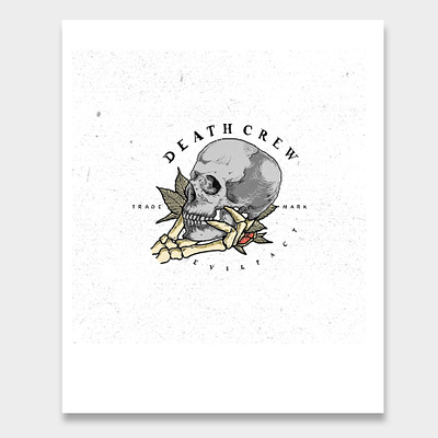 Death Crew artwork bones hand drawn handmade illustration skull art