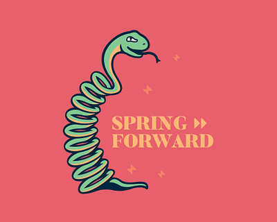 Spring Forward artwork concept design doodle drawing illustration snake spring typography vector vectorart