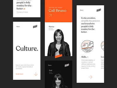 Bruno Mobile Culture agency awwwards branding bruno identity mobile responsive