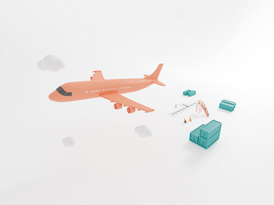 Rotabull's Inbox Illustration 3d 3d design 3d illustration 3d model air aircraft aircraft software airline airplane airport airy blender box cloud design illustration inbox plane planes