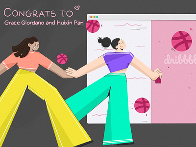 Dribbble invites winners character characterdesign clean community contemporary design design art digital2d drawing dribbble invite dribbblers flat design flat illustration flatdesign illustration inspiration minimal players welcome winners