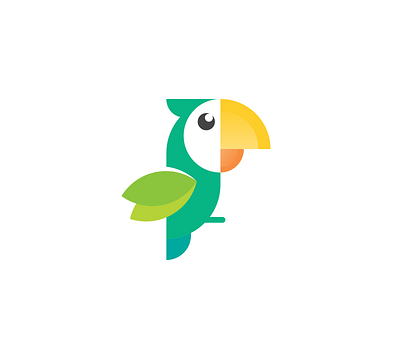 Parrot Logo bird fly green logo parrot