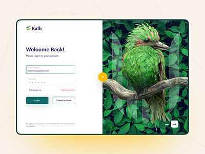 Login Page Design kahf landingpage login form login page login screen signup page uidesign uiux uiuxdesign