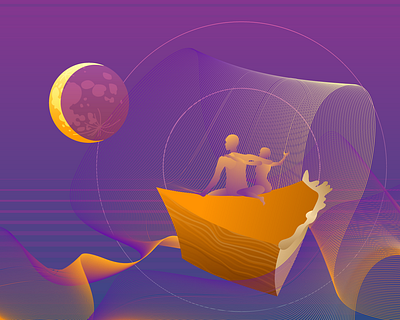 Share your slice blend tool couple cryptocurrency friends illustration illustrator moon new moon pi pi network pie pie day purple silhouette slice of pie