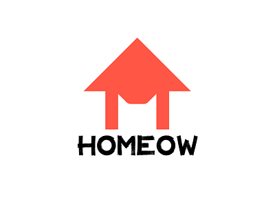 homeow logo branding cat design flat logo minimal vector