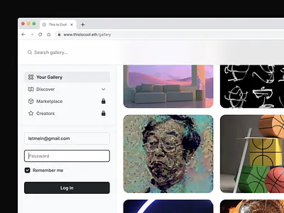 This Is Cool art artwork black clean foundation gallery icon family icon set icons interface interface design login login page minimal minimalism nft search simple ui white