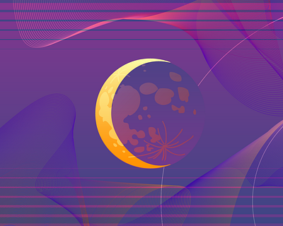 Crocus New Moon blend tool crocus crocus new moon flat design illustration illustrator moon new moon saffron