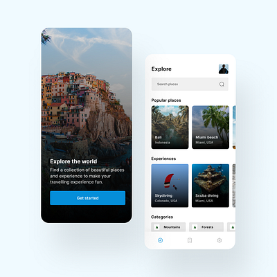 Travel App appdesign blue travel uidesign visual design