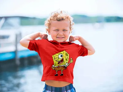 Free Short Sleeves Kids T-Shirt Mockup PSD free download free mockup free psd freebie mock up mockup mockup psd psd psd mockup tshirt tshirt mockup