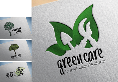 Logo - Green Care + Variations brand design logo design