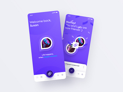 Connecting iOS App flat ios app ios app design mobile mobile app mobile app design mobile app development mobile design purple ui ui design ui designer uiux ux ux ui ux design