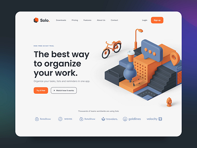 Solo: SaaS Landing Page Kit II after effects animation design motion motion design motiongraphics ui ui8 ux