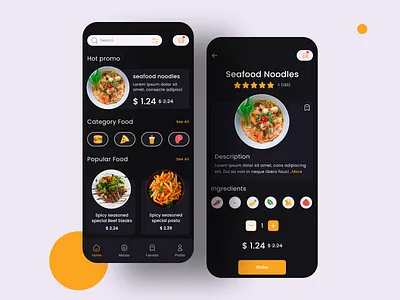 Food Delivery App clean ui dark dark app dark mode dark theme dark ui delivery delivery app design food food and drink food app food illustration foodie ui ui design uiux uiuxdesign ux ux design