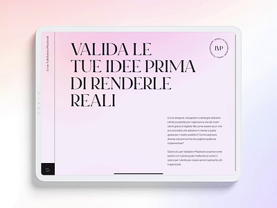 Lean Validation Playbook animation blurred background blurry design font interaction line loop lottie minimal serif typography ui ux