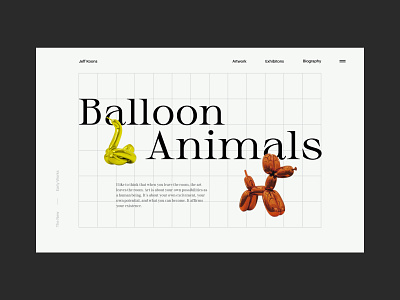 Jeff Koons Web Concept artist artwork clean clean design grid identity landing landing page design landingpage layout minimal minimalist typography ui uidesign ux webdesign website