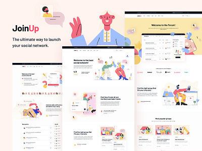 Join Up - BuddyPress Community Theme blog buddypress community websites community websites creative events forum illustration landing page modern shop social network theme ui ux wordpress