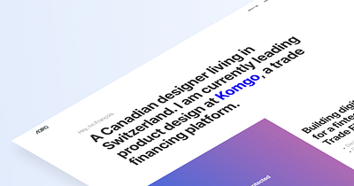 New Portfolio Site — Back on Dribbble ⚡ aoiro studio fintech portfolio portfolio site product design product designers switzerland ui design uiux ux design uxui webdesign