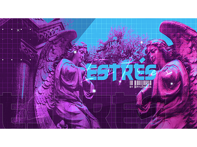 Estrés Vaporwave aesthetic blue estres illustration stress vaporwave vector violet