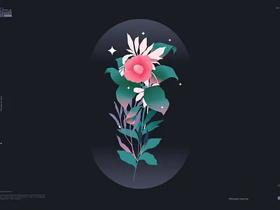 Little universe abstract colorfull composition floral illustration flower illustration flowers flowers illustration illustration laconic layout leaves lines minimal poster poster art