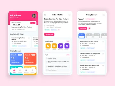 MySchedule App design inspiration mobile app design mobile ui ui design ux design