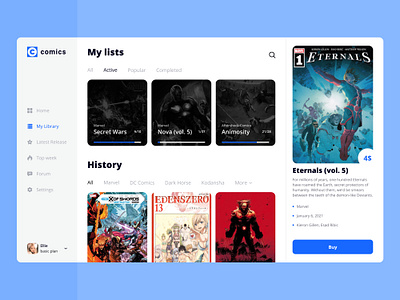 Comic Book Website comic comics figma marvel ui ux webdesign website