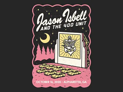 Isbell drive-in 400 unit drive in illustration jason isbell logo movie theater retro shirt graphic