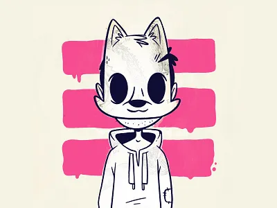 Creepy Kid in a Dead Eyed Fox Mask apparel blake stevenson cartoon character design creepy cute design hipster hoodie illustration jetpacks and rollerskates logo mask retro scary ui wolf