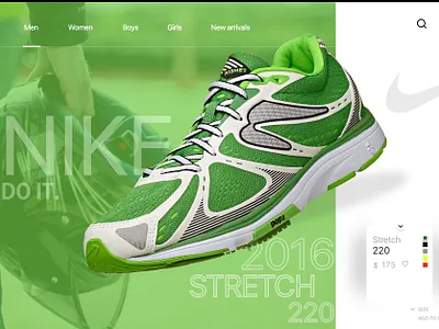 Nike landing page app design shopping app uiux